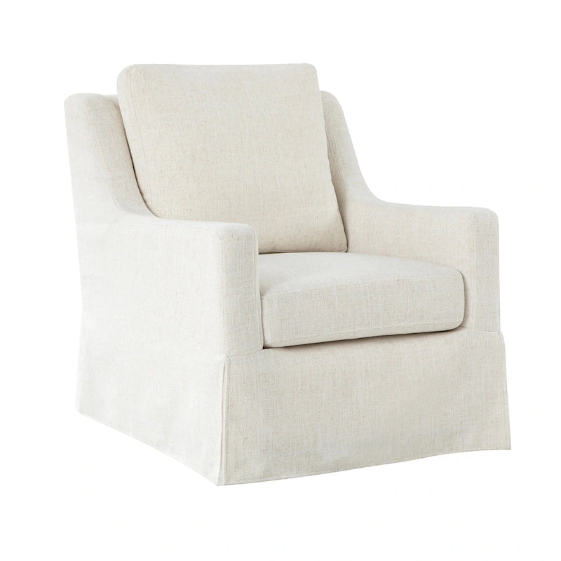 Stan Farmhouse Slipcover Rocking Swivel Chair by