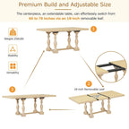 6-Piece 78 Trestle Extendable Dining Table Set w/Dining Chairs &Bench