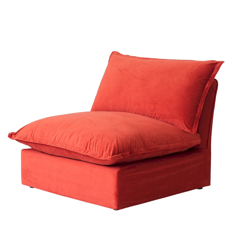 U Shape Couch Sectional for Living Room, Velvet Convertible Sectional Sofa With Ottomans