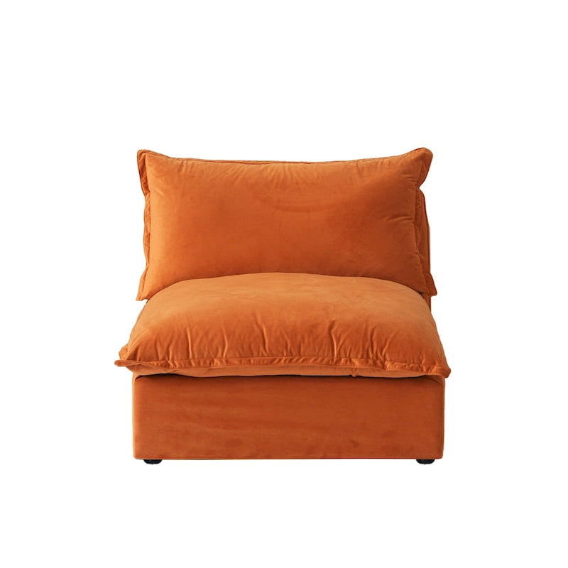 U Shape Couch Sectional for Living Room, Velvet Convertible Sectional Sofa With Ottomans
