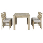 7 PCS Wooden Dining Table Set for 6 with Extendable Table