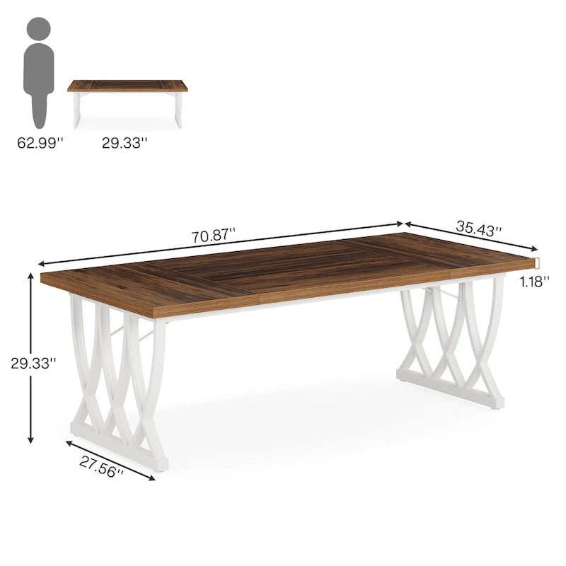 71 Wood Metal Home Office Executive Computer Desk Writing Table