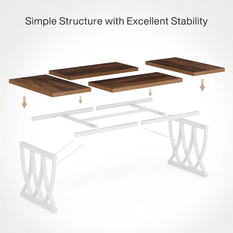 71 Wood Metal Home Office Executive Computer Desk Writing Table