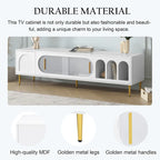 Modern TV Stand for up to 70 Inch TV, Entertainment Center TV Media Console Table, with 3 Shelves and 2 Cabinets