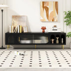 Modern TV Stand for up to 70 Inch TV, Entertainment Center TV Media Console Table, with 3 Shelves and 2 Cabinets