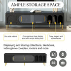 Modern TV Stand for up to 70 Inch TV, Entertainment Center TV Media Console Table, with 3 Shelves and 2 Cabinets