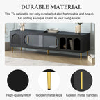Modern TV Stand for up to 70 Inch TV, Entertainment Center TV Media Console Table, with 3 Shelves and 2 Cabinets