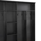 Wide Design Hall Tree with Storage Bench,Multifunctional Coat Rack with 8 Hooks for Entryways, Mudroom