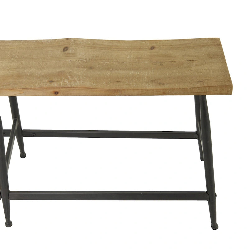 Metal Slim Home Bench - Brown - Roche River Decor