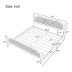 Traditional Style Rattan Platform Bed Frame No Box Spring Needed