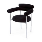 Naci Modern Fabric Arm Dining Chairs with Metal legs by Christopher Knight Home