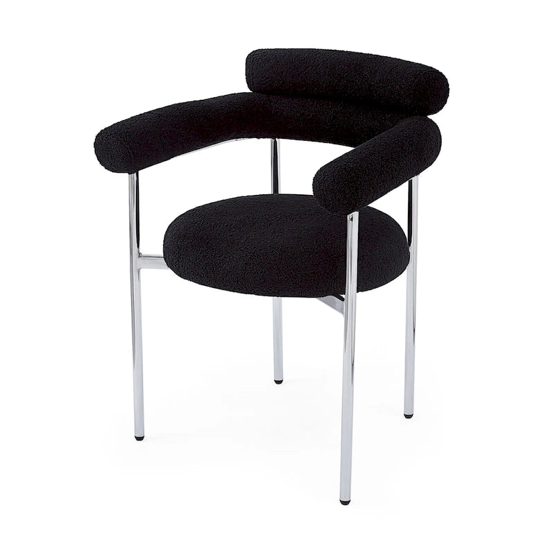 Naci Modern Fabric Arm Dining Chairs with Metal legs by Christopher Knight Home