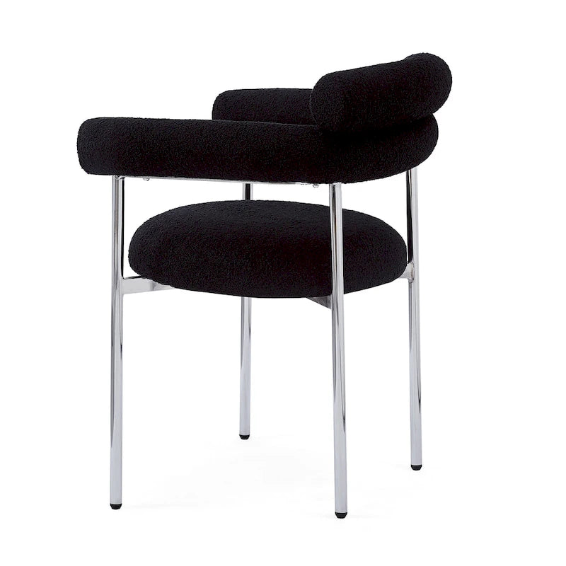 Naci Modern Fabric Arm Dining Chairs with Metal legs by Christopher Knight Home