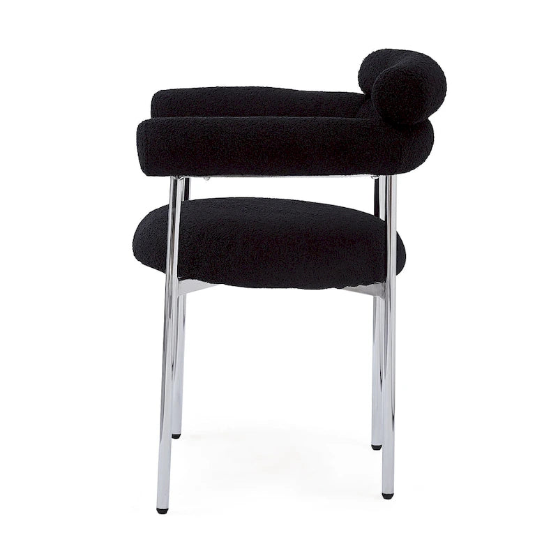 Naci Modern Fabric Arm Dining Chairs with Metal legs by Christopher Knight Home
