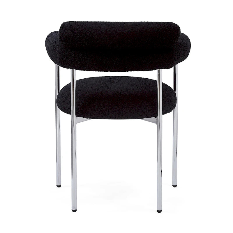 Naci Modern Fabric Arm Dining Chairs with Metal legs by Christopher Knight Home