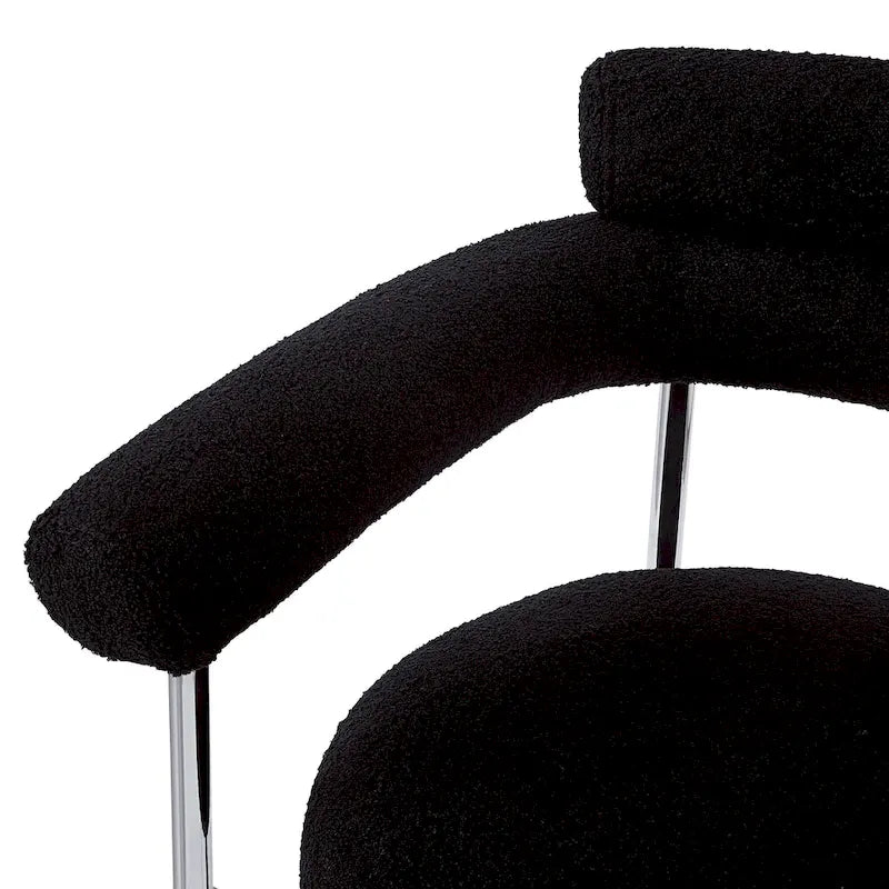 Naci Modern Fabric Arm Dining Chairs with Metal legs by Christopher Knight Home
