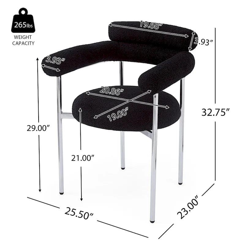 Naci Modern Fabric Arm Dining Chairs with Metal legs by Christopher Knight Home