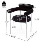 Naci Modern Fabric Arm Dining Chairs with Metal legs by Christopher Knight Home
