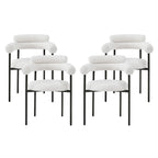 Naci Modern Fabric Arm Dining Chairs with Metal legs by Christopher Knight Home
