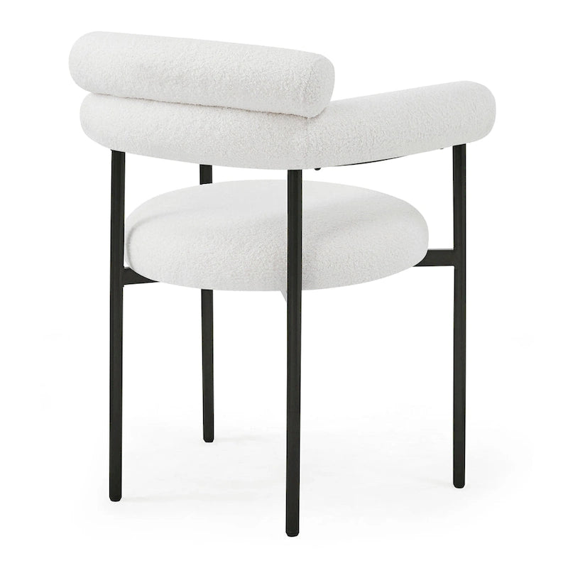 Naci Modern Fabric Arm Dining Chairs with Metal legs by Christopher Knight Home