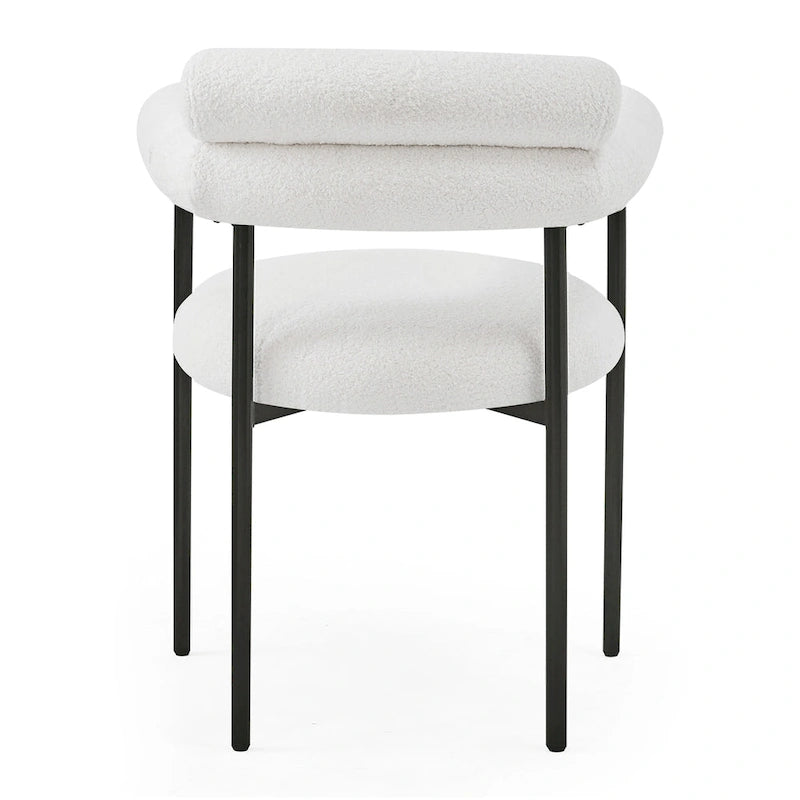 Naci Modern Fabric Arm Dining Chairs with Metal legs by Christopher Knight Home