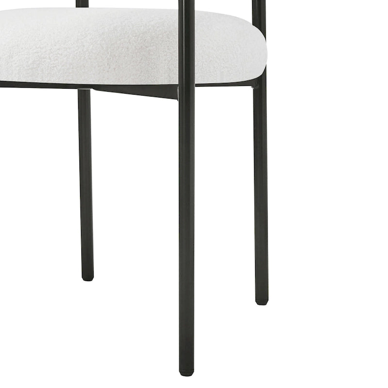 Naci Modern Fabric Arm Dining Chairs with Metal legs by Christopher Knight Home