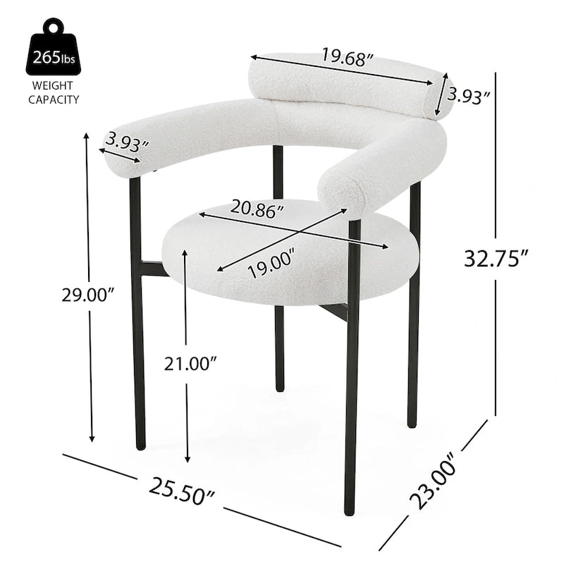 Naci Modern Fabric Arm Dining Chairs with Metal legs by Christopher Knight Home