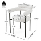 Naci Modern Fabric Arm Dining Chairs with Metal legs by Christopher Knight Home