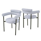 Naci Modern Fabric Arm Dining Chairs with Metal legs by Christopher Knight Home