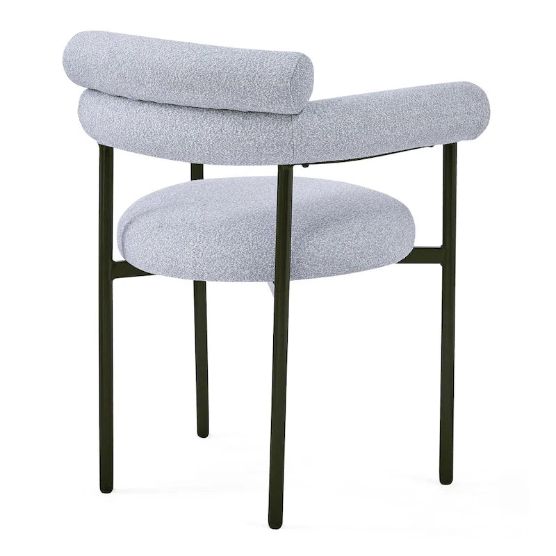 Naci Modern Fabric Arm Dining Chairs with Metal legs by Christopher Knight Home