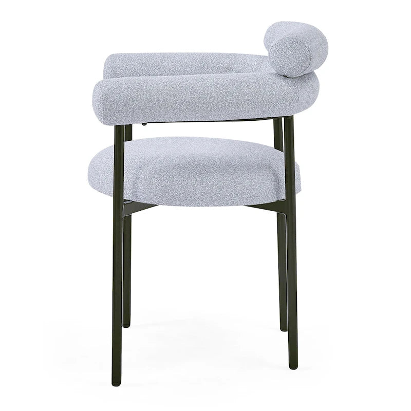 Naci Modern Fabric Arm Dining Chairs with Metal legs by Christopher Knight Home