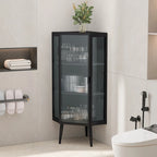 3-Tiers Coner Cabinet With Glass Door