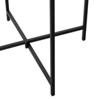 Terrazzo Stone Side End Accent Table with Black Metal X-Stand - White - Roche River Decor