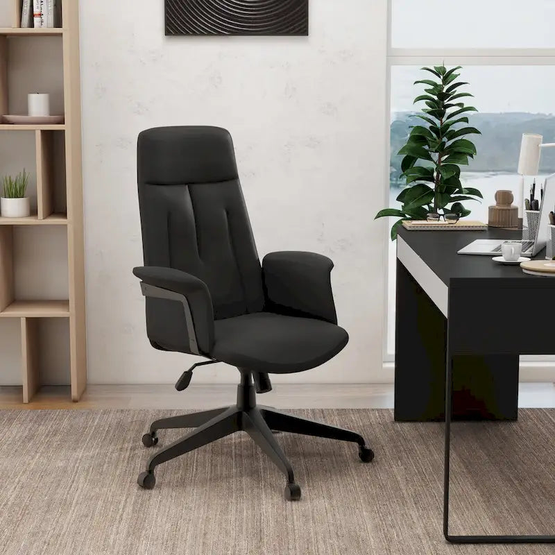 Leather Office Computer Chair Adjustable Height Swivel Desk Chair With Lumbar Support Inifini Collection