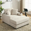 43.5 Chenille Fabric Chaise Lounger Sofa Couch with Pillows, Charge Station & Cup Holders