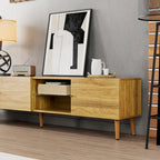 70 Inch Mid Century Modern TV Stand, TV Stand with Storage, Entertainment Center for Living Room Bedroom, TV Media Console