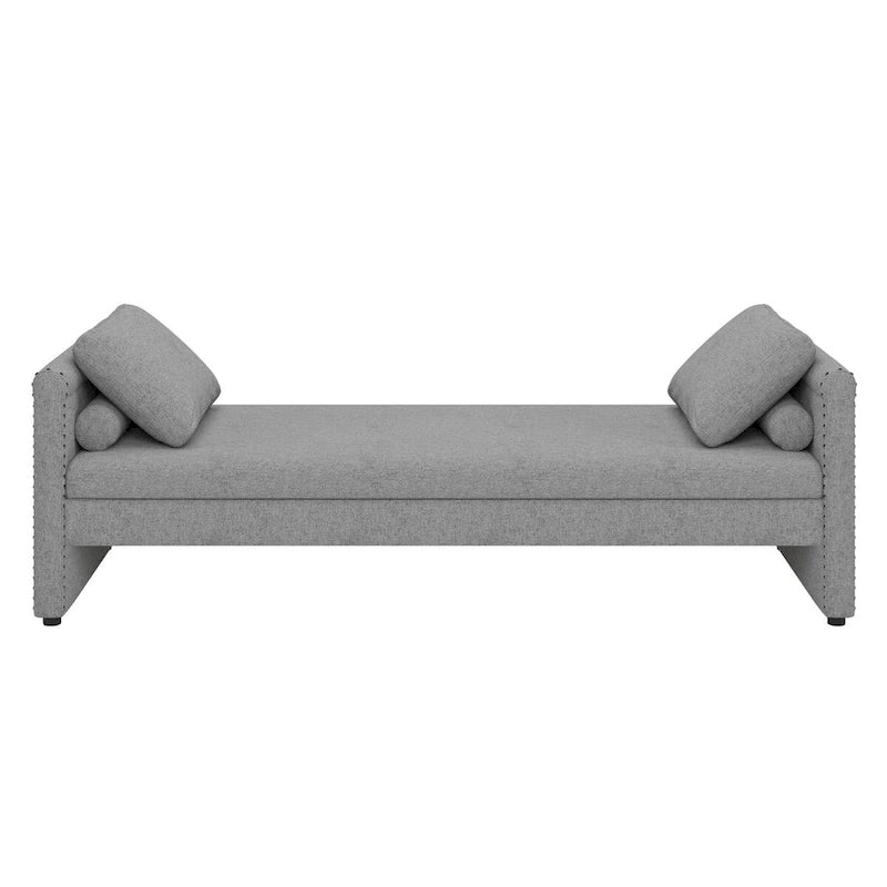 Modern Upholstered Chaise Lounger Daybed with Pillows Small Single Daybed