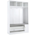 Merax 5-in-1 Entryway Hall Tree with Shoe Storage Bench