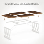 70.87-inch Wood Metal Rectangular Kitchen Dining Table for 6-8