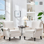 Classic Upholstered Accent Chair Set of 2