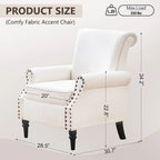 Classic Upholstered Accent Chair Set of 2