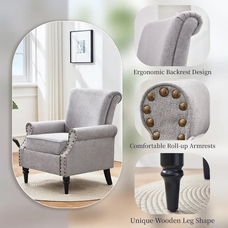 Classic Upholstered Accent Chair Set of 2