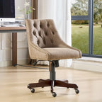 Medieval Retro Style Sheepskin Pattern Fabric Home Office Chair with Lift,Swivel and Recline Functions